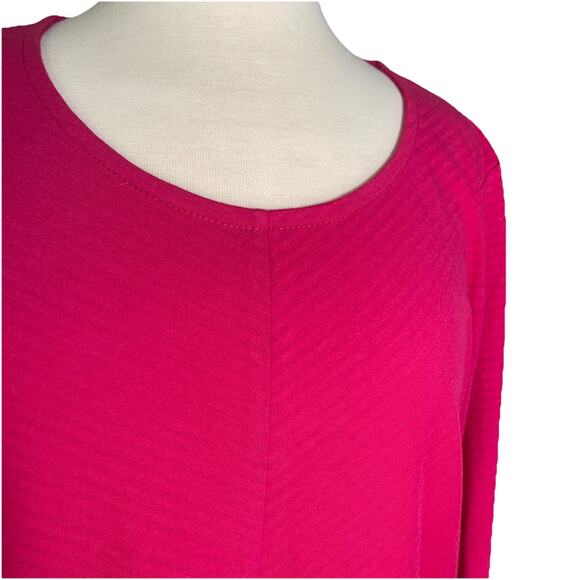 Chicos Top Shirt Women's 2 Medium Pink Long Button Sleeves- Knit - Picture 2 of 6